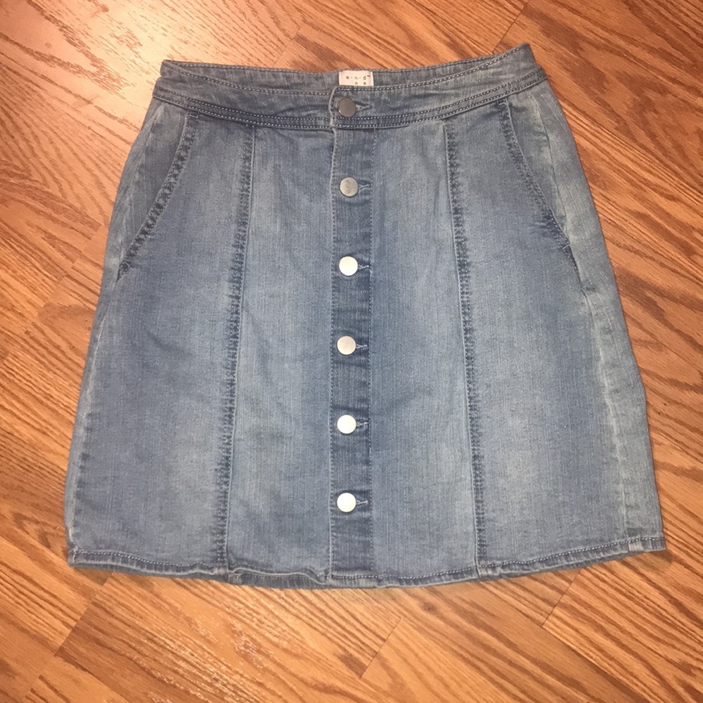 Denim Button Down Mini Skirt!